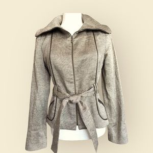 Zara Linen Blend Metallic Champaign Jacket/Blazer
